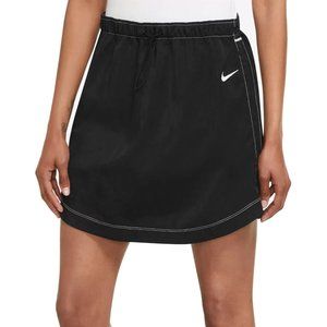 Women's Nike Sportwear Swoosh Woven High Rise Skirt Size Medium DM6199 Black NEW